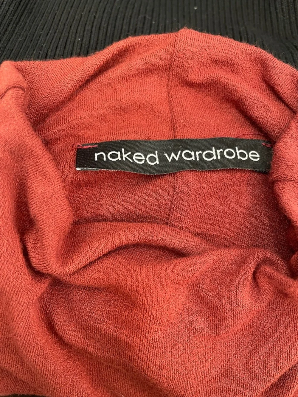 naked wardrobe Sleeveless Mock Neck Bodycon Dress in rust burnt orange S - Picture 2 of 3